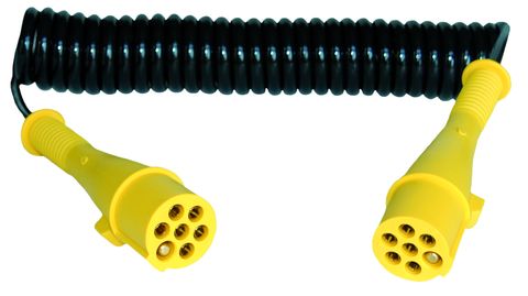 Elektrický kabel 7pramenný, 24 V spirálový - S (kolík)