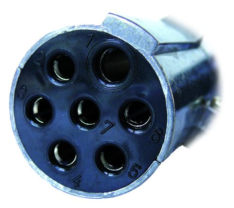 Elektrický kabel 7pramenný, 24 V spirálový se zástrčkami z lehkého kovu - N (dutinka)