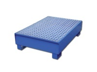 Záchytná paleta pro 2 sudy, modrá RAL 5010