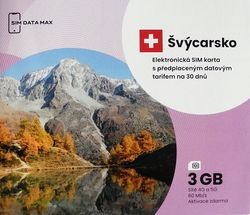 eSim karta Švýcarsko 3Gb