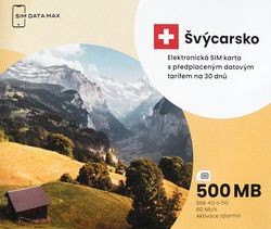 eSim karta Švýcarsko 500MB